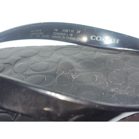 Coach ABBIGAIL Women's Black Jelly Signature Thong Sandals Flip Flops 7B - Picture 4 of 5